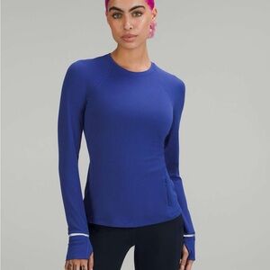 Lululemon Its Rulu Run Ribbed Long Sleeve Shirt Royal Blue